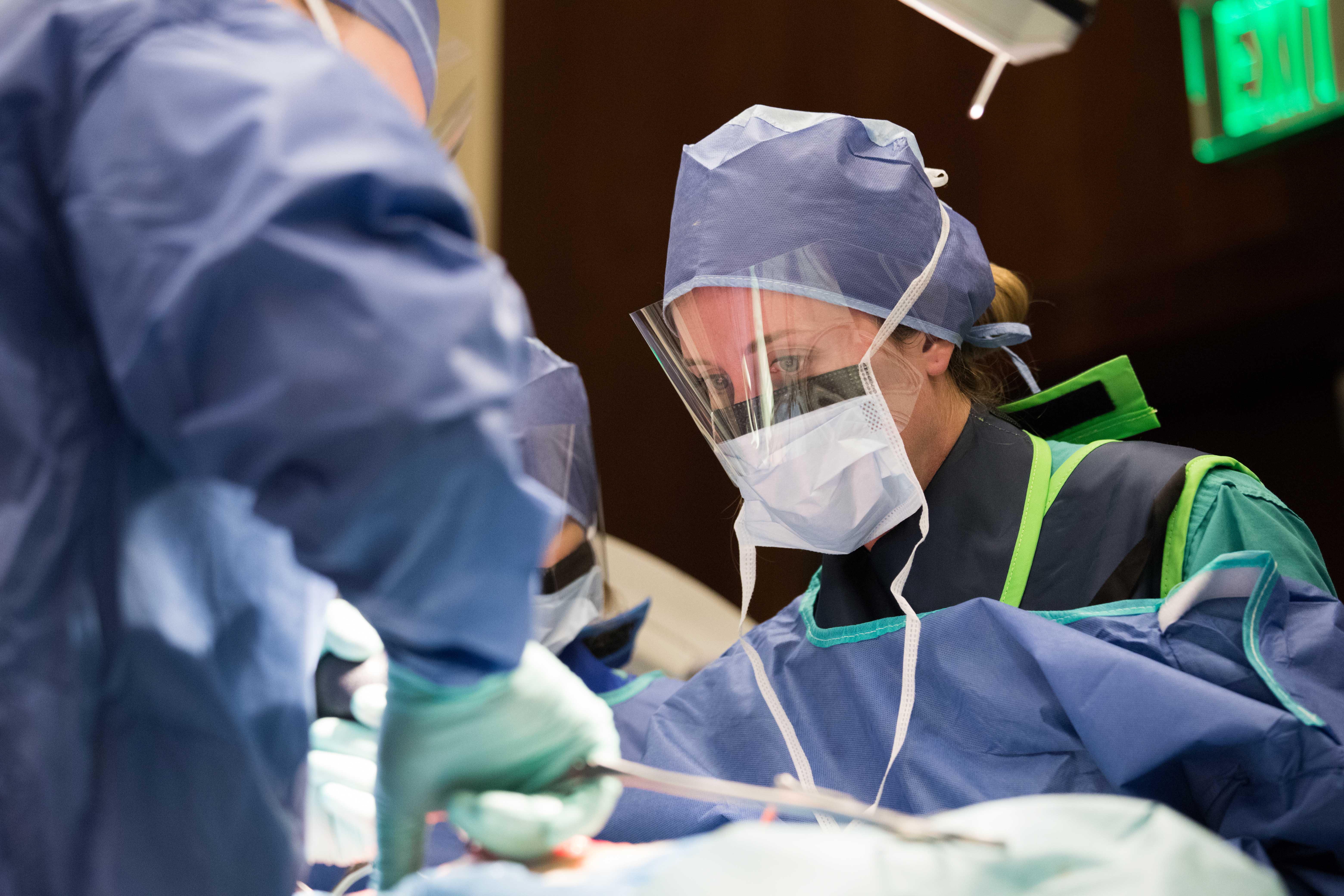 Neurosurgeon Corinna Zygourakis leads a demonstration at the complex spine surgery CME